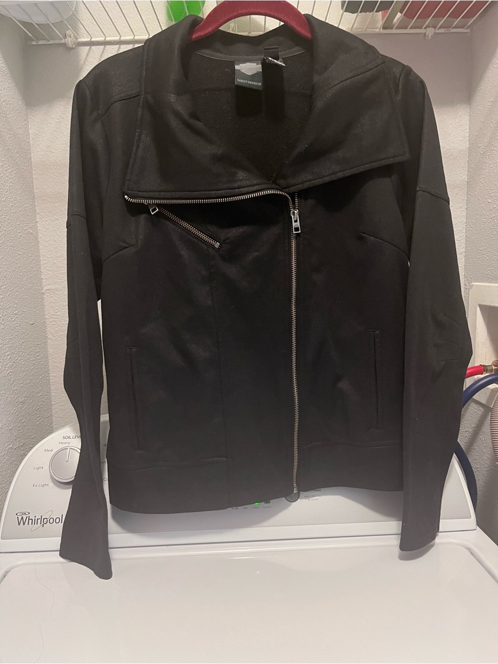 Harley-Davidson Black Asymmetrical Leather Moto Jacket